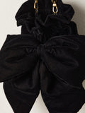 Belle Velvet Bow Bag in Black