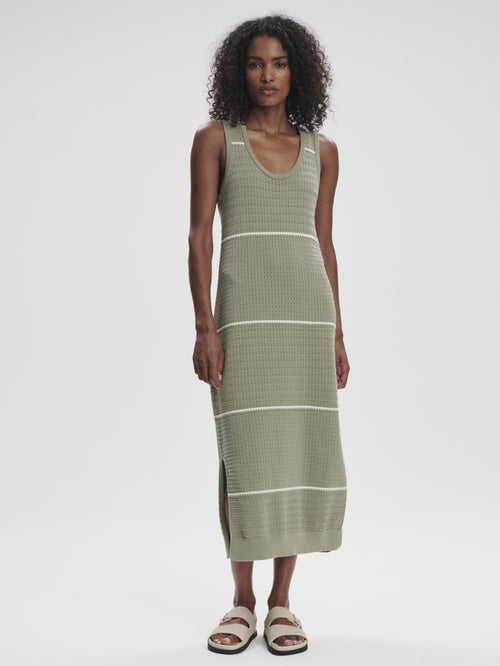 Scott Scoop Neck Midi Dress in Seagrass
