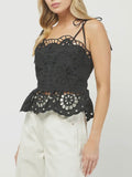 Last Resort Eyelet Tank in Black