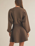 Hold On Tight Sweater Dress in Mocha