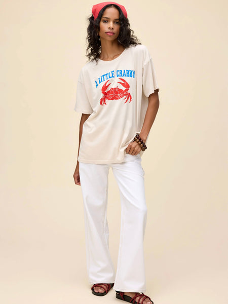 A Little Crabby Merch Tee in Dirty White