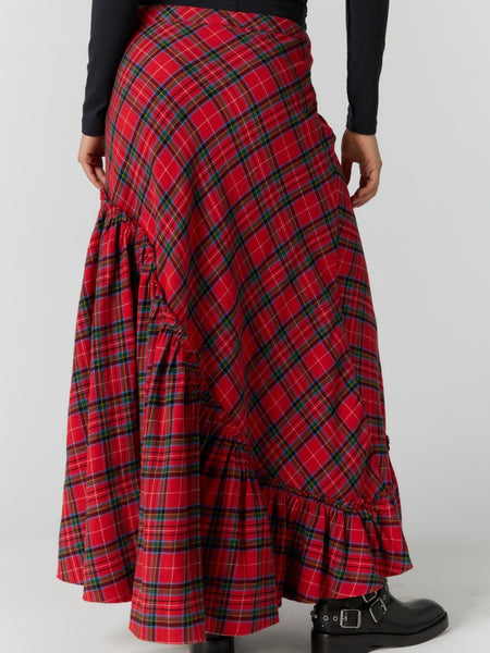 Emberwood Plaid Maxi in Red