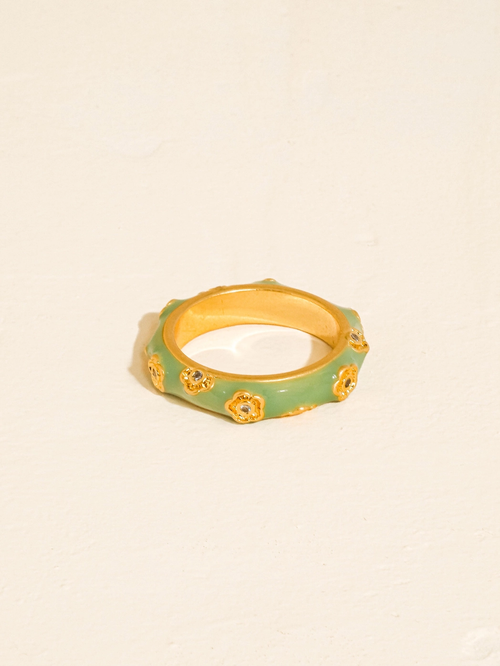 Esma Floral Enamel Band Ring