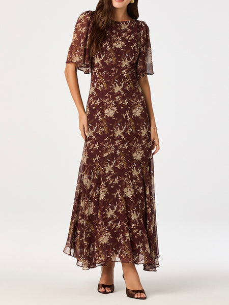 Aria Dress in Rust Floral