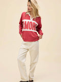 Amore Rugby Long Sleeve in Washed Scarlet