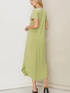 Easy V Midi Dress in Pale Olive