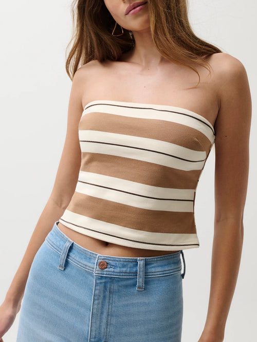 Beverly Tube Top in Desert Egret