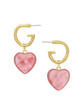 Gigi Heart Earrings in Pink Quartz