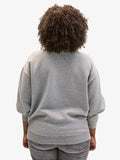 Oversized Sweatshirt in OUI Grey Melange & Bordeaux