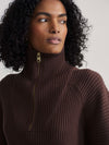 Reid Half Zip Knit in Coffee Bean