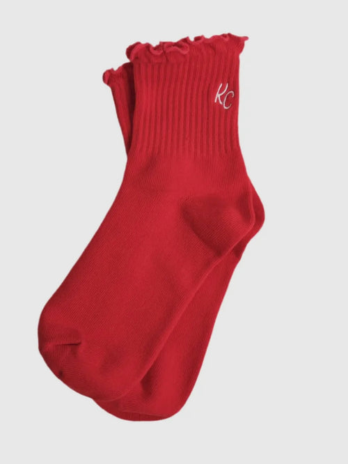 KC Ruffle Socks in Red