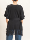 On The Fringe Sweater in Black