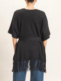 On The Fringe Sweater in Black