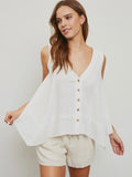 Buttoned Up Tank in White