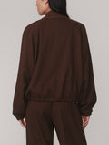 Keagan Short Blouson Jacket in Dark Cocoa Mini Check