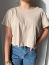 Out of the Boxy Crop Tee in Latte