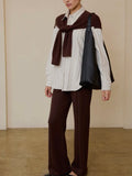 A Perfect Pair Twofer Top in Cream & Brown