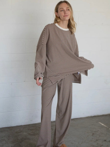 Dani Top in Brown Stripe