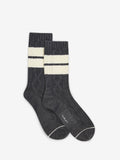 Eagleson Plush Cable Sock in Charcoal Marl/Egret