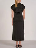 Ruched Just Right Midi Dress in Black