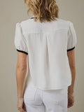 Buttoned & Bossy Blouse in White