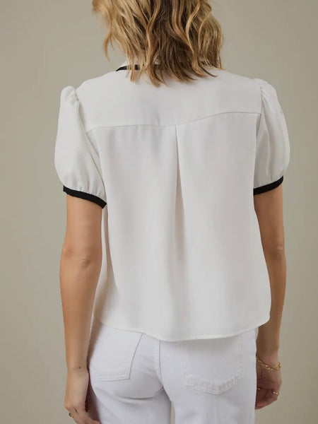 Buttoned & Bossy Blouse in White