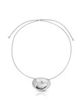 Molten Metal Pendant Necklace in Silver