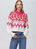 Victoria Fair Isle Zip Bomber in Cabaret