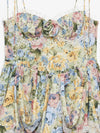 Elea Mini Dress in Yellow Blue