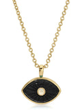 Protect Pendant Mini Necklace in Black & Opal