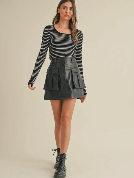 Oui, Paris! Striped Top in Black