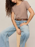 Junie Slub Tee Shirt in Heather Ash