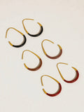 Perchee Enamel Hoops in Black