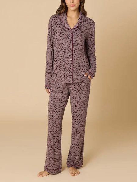 Aria Slim Notch Collar PJ Set in Wild Driftwood