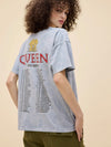 Queen World Tour 1977 Merch Tee in Light Blue Acid