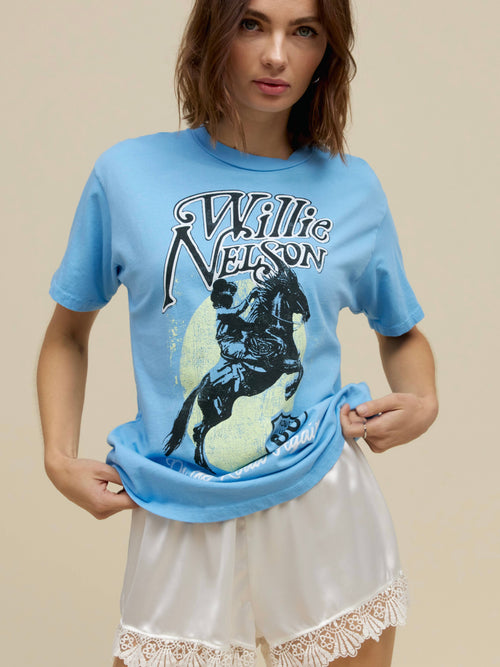 Willie Nelson Route 66 Weekend Tee in Vintage Blue