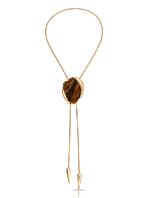 Tiger's Eye Statement Bolo Necklace