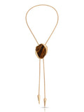 Tiger's Eye Statement Bolo Necklace
