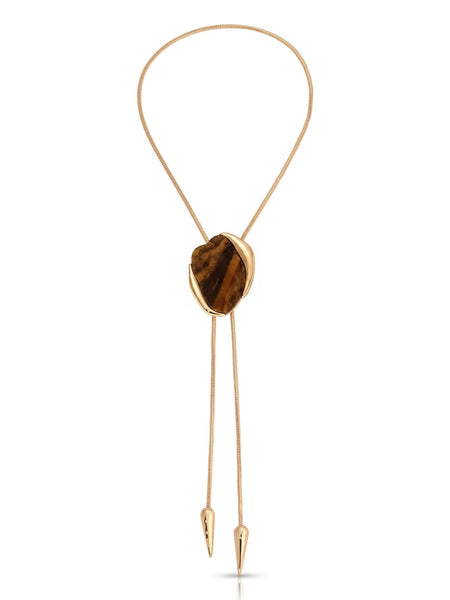 Tiger's Eye Statement Bolo Necklace