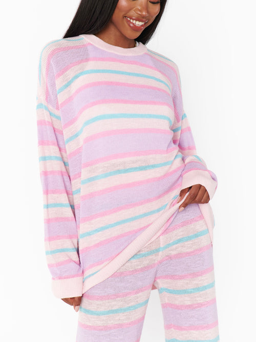 Feel Good Sweater in Cotton Candy Stripe Knit