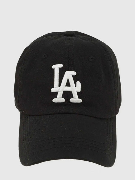 LA Embroidered Hat in Black