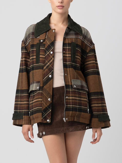 Situationship Jacket in Mixed Plaid