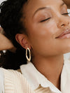Molten Crystal Dotted Oval Earrings