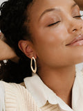 Molten Crystal Dotted Oval Earrings