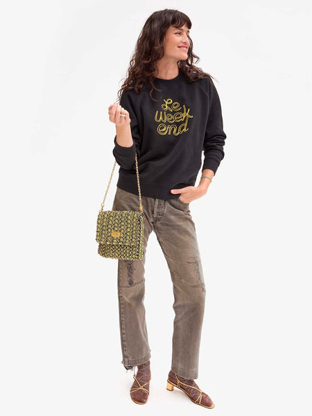 Sweatshirt in Le Weekend Black & Marigold