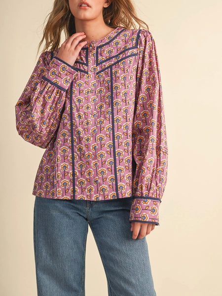 Such A Steph Blouse in Orchid Floral