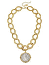 Mixed Metal Franc Chain Necklace