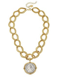 Mixed Metal Franc Chain Necklace