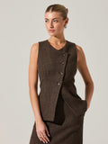 Sonja Vest in Brown Plaid