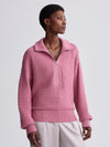 Tara Pointelle Half Zip in Foxglove